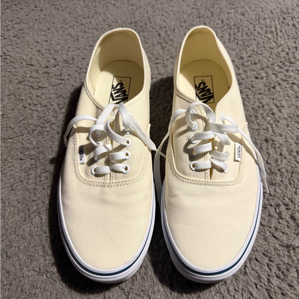 Vans Off-White Canvas Lace-Up Sneakers